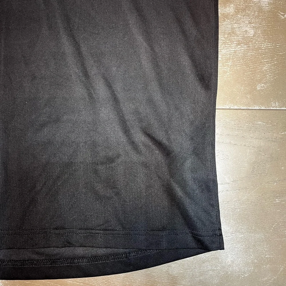 Adidas Black Athletic There Button Polo Short Sleeve Men’s Medium NWOT